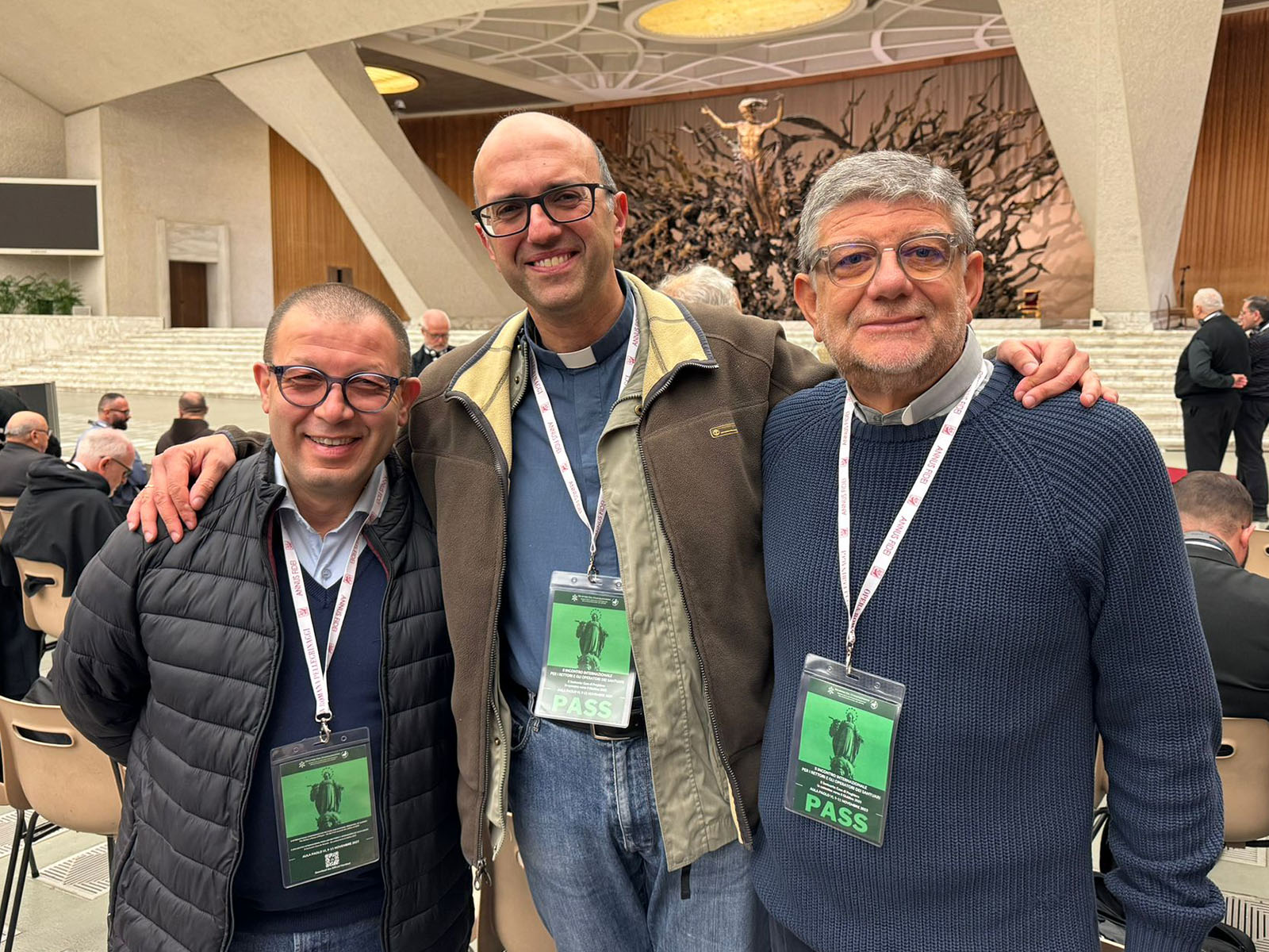 Foto dei delegati diocesani al Collegamento Nazionale Santuari: 57a Assemblea Nazionale e II Incontro Internazionale Rettori Santuari