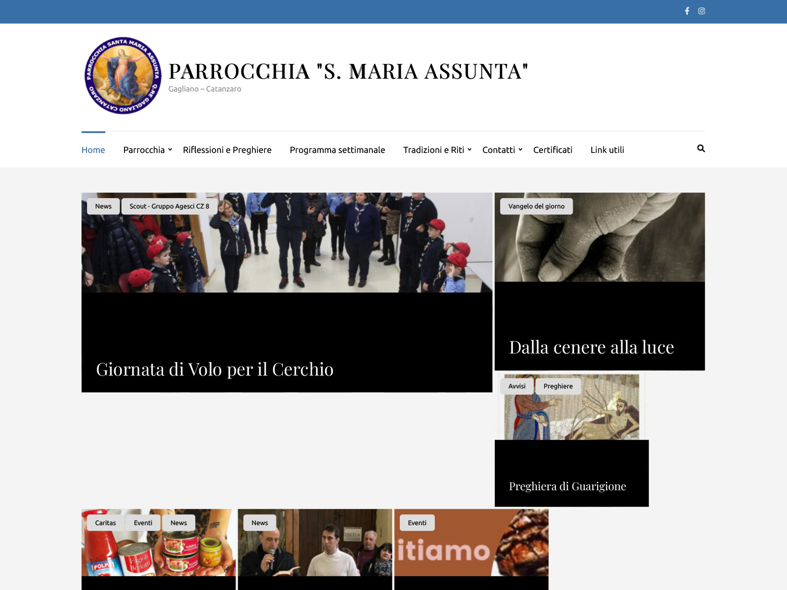 On-line il sito della parrocchia "Santa Maria Assunta" di Gagliano.