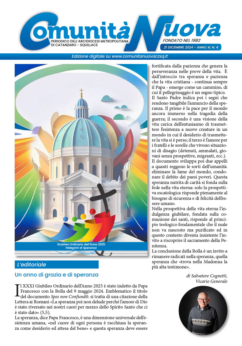Anteprima del numero 04 di Comunità nuova del 21 dicembre 2024