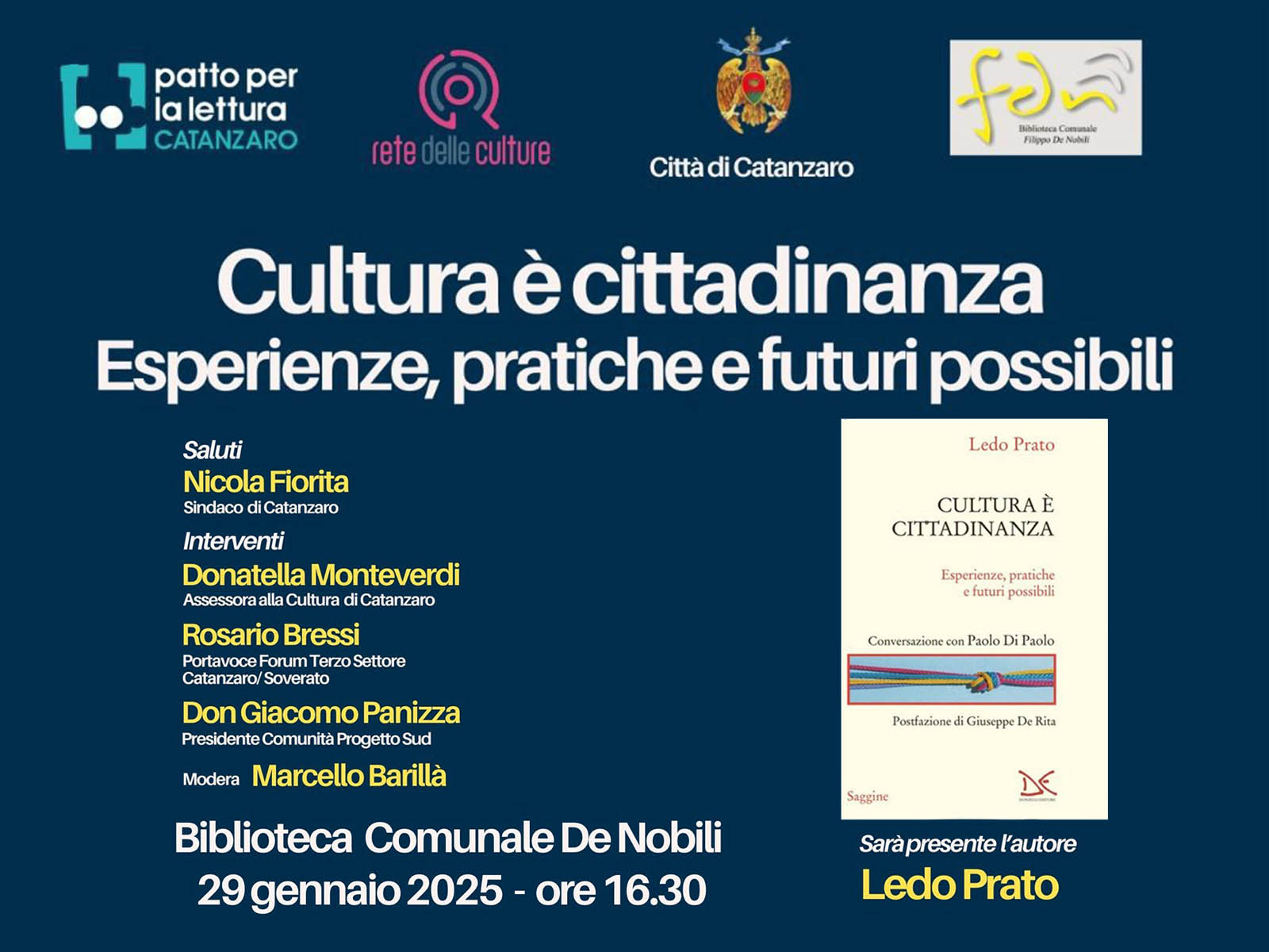 Locandina dell'evento Cultura e cittadinanza: esperienze pratiche e futuri possibili del 29 gennaio 2025