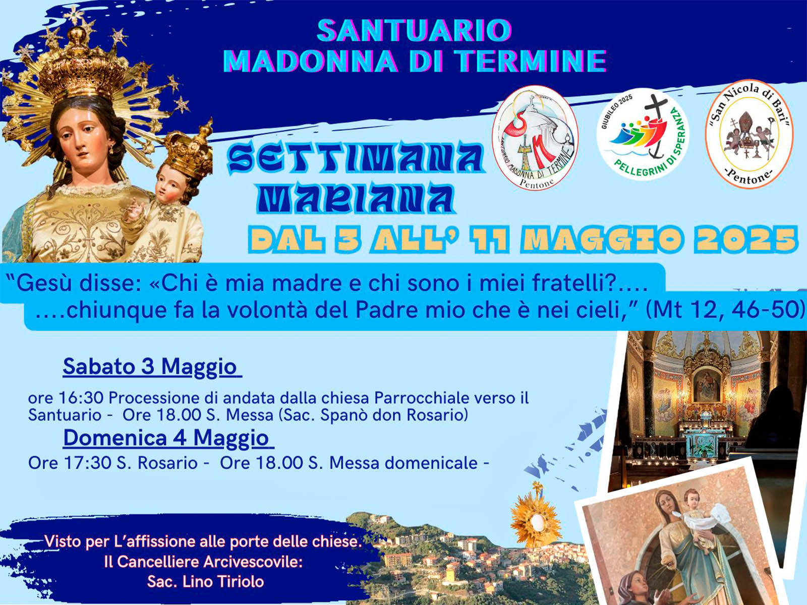 Anteprima locandina della Settimana Mariana 2025 al Santuario di Termine
